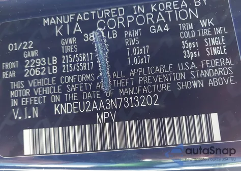 2022 Kia Seltos S из США, поврежденный, VIN KNDEU2AA3N7313202